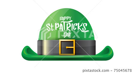 vector saint patricks day horizontal banner with greeting text and green funky patricks hat on white background. saint patricks day poster, flyer or web banner design template vector saint patricks day horizontal banner with greeting text and green funky patricks hat on white background. saint patricks day poster, flyer or web banner design template 75045678