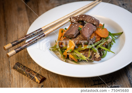 Recipe Sesame beef wok, minced summer vegetables 75045680