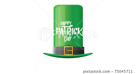 vector saint patricks day horizontal banner with greeting text and green funky patricks hat on white background. saint patricks day poster, flyer or web banner design template vector saint patricks day horizontal banner with greeting text and green funky patricks hat on white background. saint patricks day poster, flyer or web banner design template 75045711