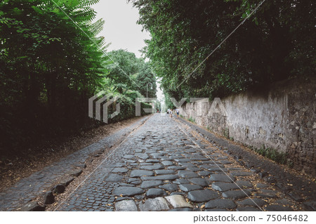 Panoramic view of Appian Way (Via Appia) 75046482