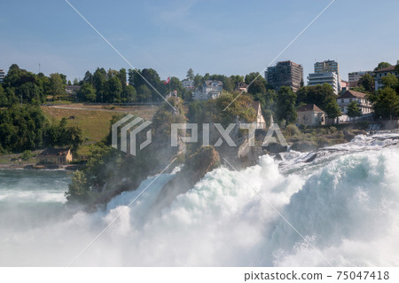 The Rhine Falls is the largest waterfall in Europe in Schaffhausen, Switzerla 75047418