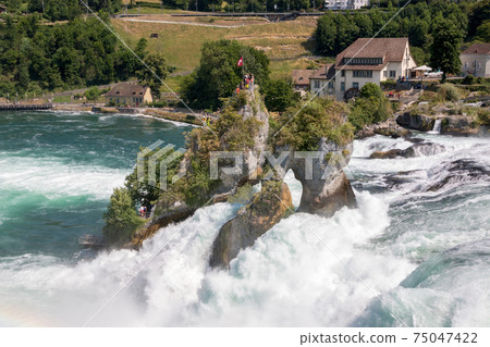 The Rhine Falls is the largest waterfall in Europe in Schaffhausen, Switzerla The Rhine Falls is the largest waterfall in Europe in Schaffhausen, Switzerla 75047422