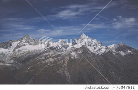 View closeup mountains scenes in national park Zermatt, Switzerland, Europe 75047611