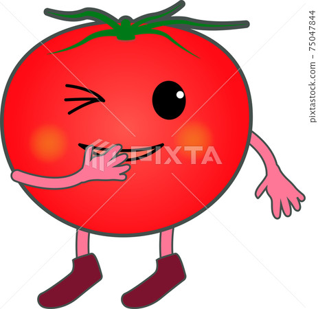 Laughing cute tomato character 75047844