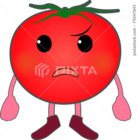 Angry cute tomato character 75047845