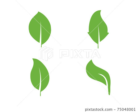 Eco, green, leaves icon set. Vector illustration. 75048001
