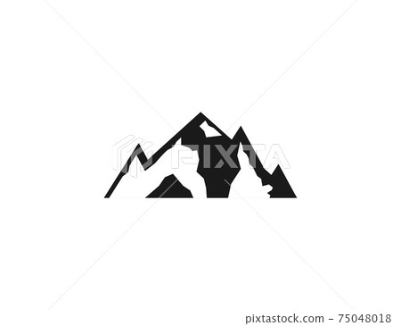 Hill, mountain icon on white background. Vector illustration. 75048018