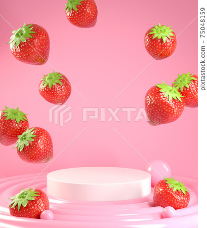 Empty Podium For Show Product With Strawberry... - Stock Illustration  [75048159] - PIXTA