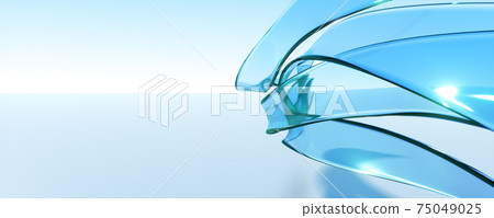 Abstract Transparent Blue Wire on White Abstract Transparent Blue Wire on White 75049025