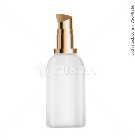 3D Realistic single cosmetics cream bottle Design Template of Fashion Cosmetics Product for Ads, flyer, banner or Magazine isolated on white Background. Vector Iillustration 75049266
