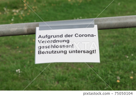 Corona virus quarantine lockdown prohibit access 75050104