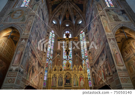Panoramic view of interior of Basilica di Santa Croce 75050140