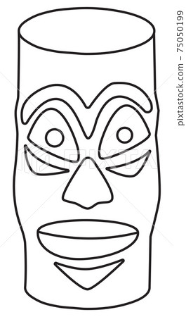 Stylish hand-drawn doodle cartoon style sweet Caribbean Tiki Idol Face glass vector illustration. For party card, invitations, posters, bar menu or alcohol cook book recipe Stylish hand-drawn doodle cartoon style sweet Caribbean Tiki Idol Face glass vector illustration. For party card, invitations, posters, bar menu or alcohol cook book recipe 75050199