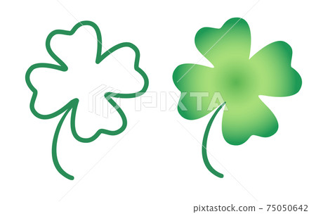Vector set icons of lucky clover for Patrick's day. Vector set icons of lucky clover for Patrick's day. 75050642