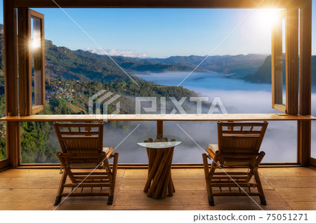 Cafe bar and Mountain view. Cafe bar and Mountain view. 75051271