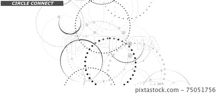 Connect dotted circle in abstract style. Graphic design template. Abstract geometric background. Graphic pattern. Dots texture. Future technology 75051756