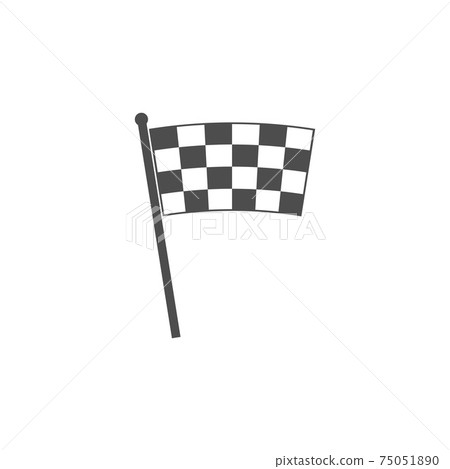 Racing flag icon. Vector illustration, flat design. 75051890
