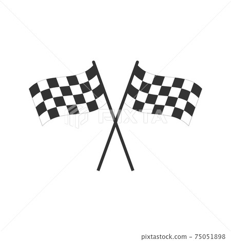 Racing flag icon. Vector illustration, flat design. Racing flag icon. Vector illustration, flat design. 75051898