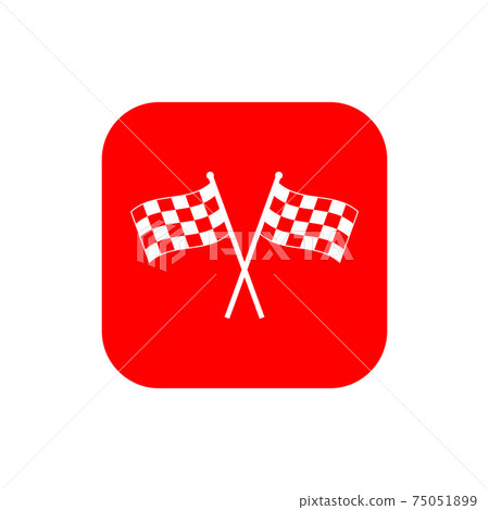 Racing flag icon. Vector illustration, flat design. Racing flag icon. Vector illustration, flat design. 75051899