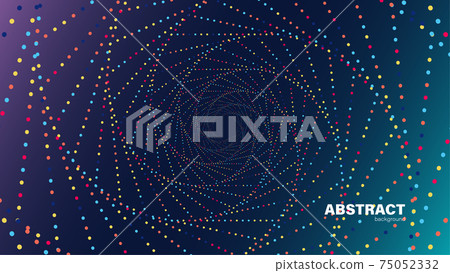 Abstract blue background and colorful circle lines, background with copy space for design, vector. 75052332