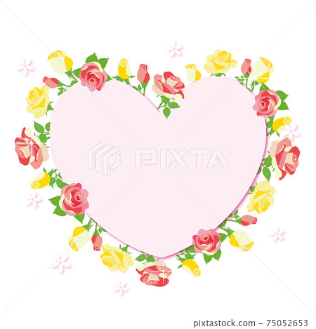 Rose flower heart-shaped frame 75052653