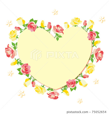 Rose flower heart-shaped frame Rose flower heart-shaped frame 75052654