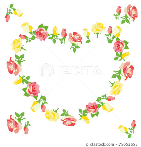 玫瑰花朵心形框架 75052655