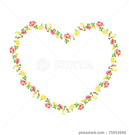 Rose flower heart-shaped frame Rose flower heart-shaped frame 75052688