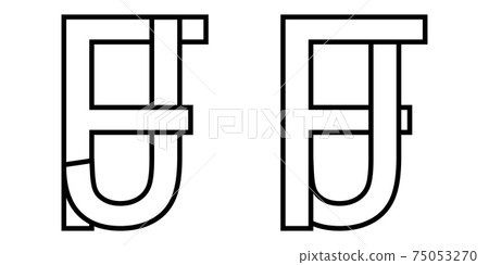 Logo sign fj jf icon sign interlaced letters J, F vector logo jf, fj first capital letters pattern Logo sign fj jf icon sign interlaced letters J, F vector logo jf, fj first capital letters pattern 75053270