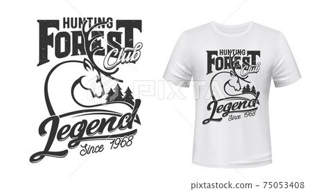 Deer hunting club t-shirt print mockup forest hunt Deer hunting club t-shirt print mockup forest hunt 75053408