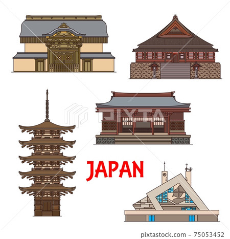 Japan landmarks, temples and pagodas architecture Japan landmarks, temples and pagodas architecture 75053452