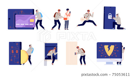 Thief and criminal. Home robbery, theft...-插圖素材 [75053611] - PIXTA圖庫