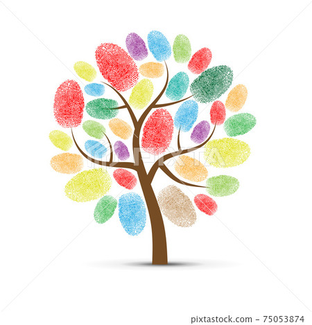 Color tree finger print Color tree finger print 75053874