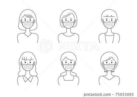 矢量插圖集的蒙面的女人 75053893