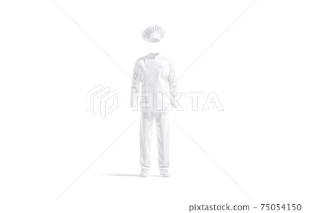 Blank white chef uniform mockup, front view 75054150