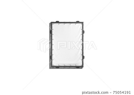 Blank white small rectangle stretching banner black grip frame mockup 75054191