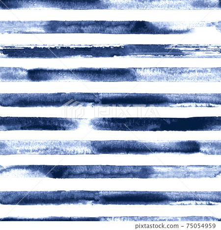 Watercolor stripes on white background. Blue and white striped seamless pattern Watercolor stripes on white background. Blue and white striped seamless pattern 75054959