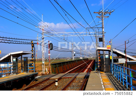 Ajisaka Station Nishitetsu Train Ogori City, Fukuoka Prefecture 75055882
