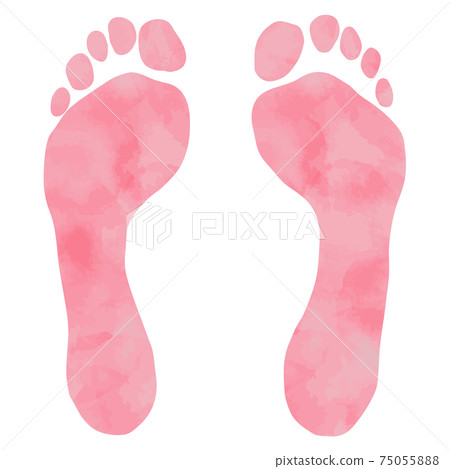 水彩質地的足跡 水彩質地的足跡 75055888