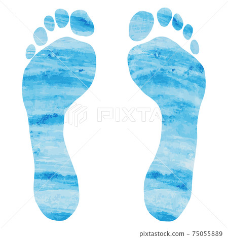 水彩質地的足跡 75055889
