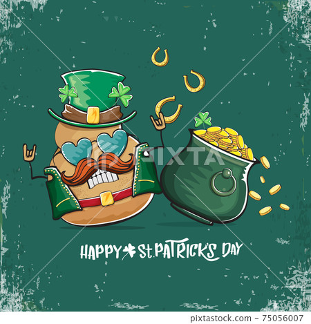 Happy Saint Patricks day greeting card with... - Stock Illustration ...