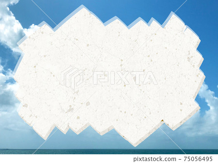 夏日的天空背景和手寫的框架素材 75056495