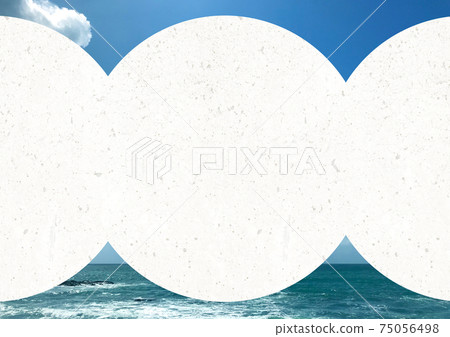 夏日的天空背景和手寫的框架素材 75056498