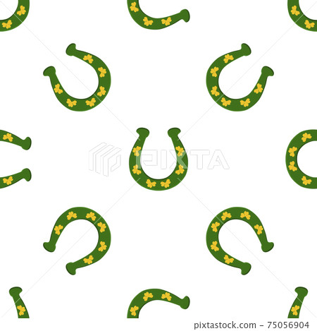 Illustration on theme Irish holiday St Patrick day, seamless horseshoes Illustration on theme Irish holiday St Patrick day, seamless horseshoes 75056904
