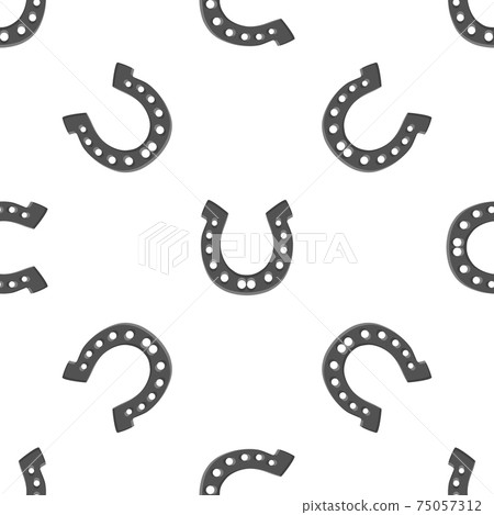 Illustration on theme Irish holiday St Patrick day, seamless horseshoes 75057312