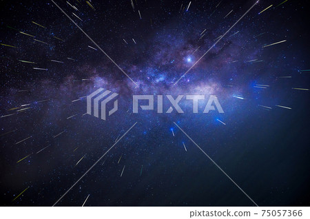 Milky way and Meteor shower 75057366