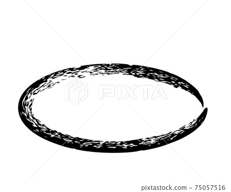 Oval grunge frame isolated on white background. Black ellipse ink border. Oval grunge frame isolated on white background. Black ellipse ink border. 75057516