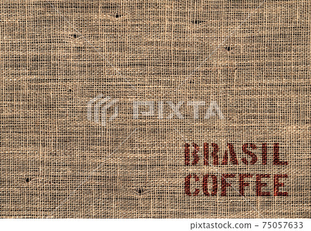 Directly from the production area! Hemp bag of coffee beans, stamped with Brazil 75057633