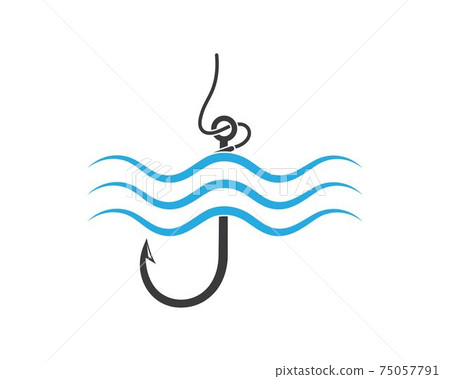 hook logo icon of fishing vector illustration hook logo icon of fishing vector illustration 75057791