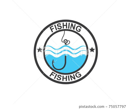 hook  logo icon of fishing vector illustration 75057797